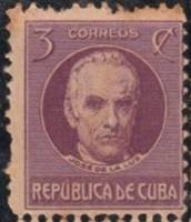 (№41) Марка Куба 1917 год "Хосе Де Ла Лус-Кабальеро 18001862", Гашеная